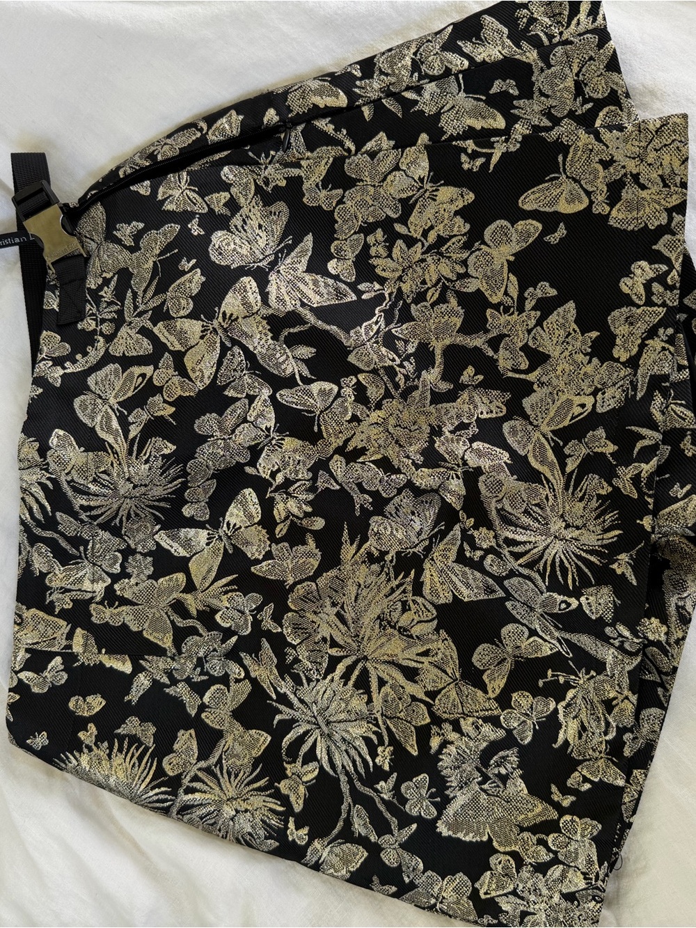 Dior Black and Gold Floral Butterfly Skort